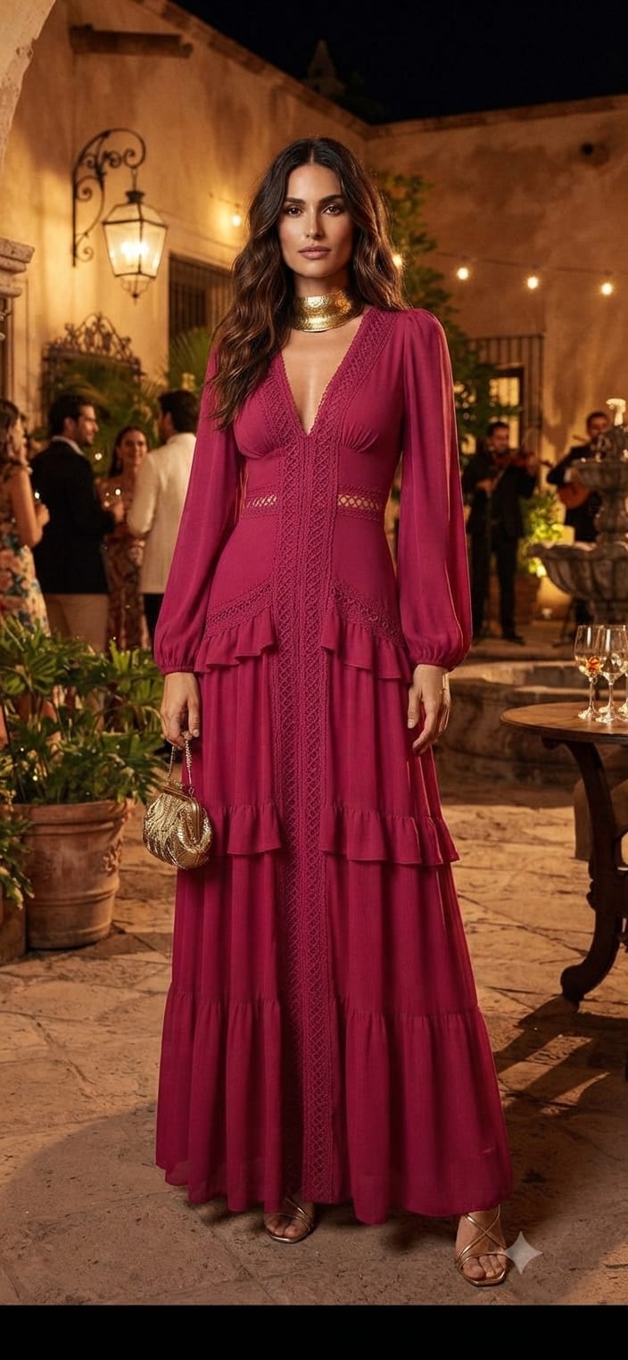 Vestidor magenta boho