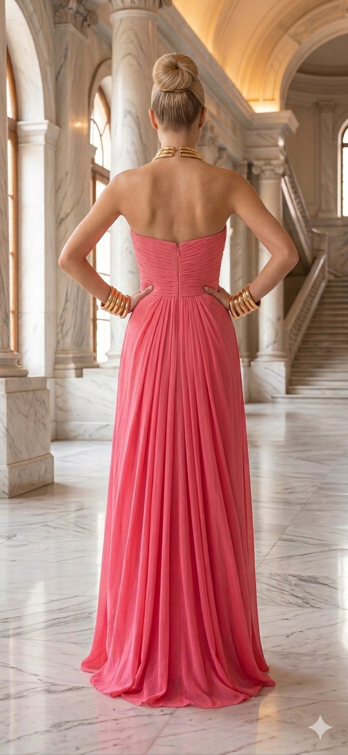 Vestido fiusha strapless