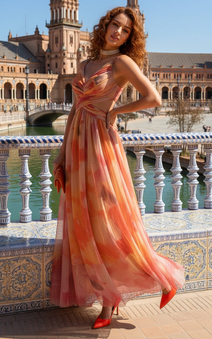 Vestido naranja tirantes