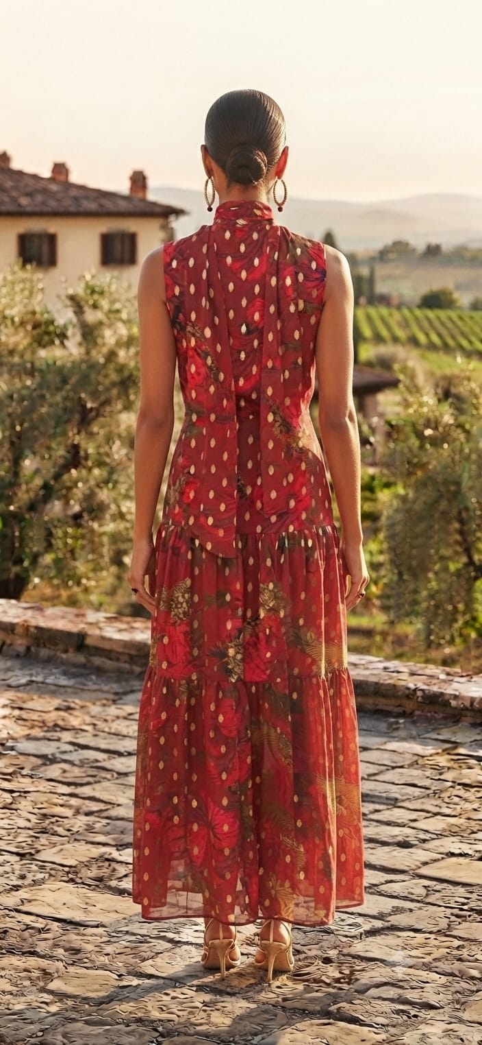 Set falda y blusa naranja quemado