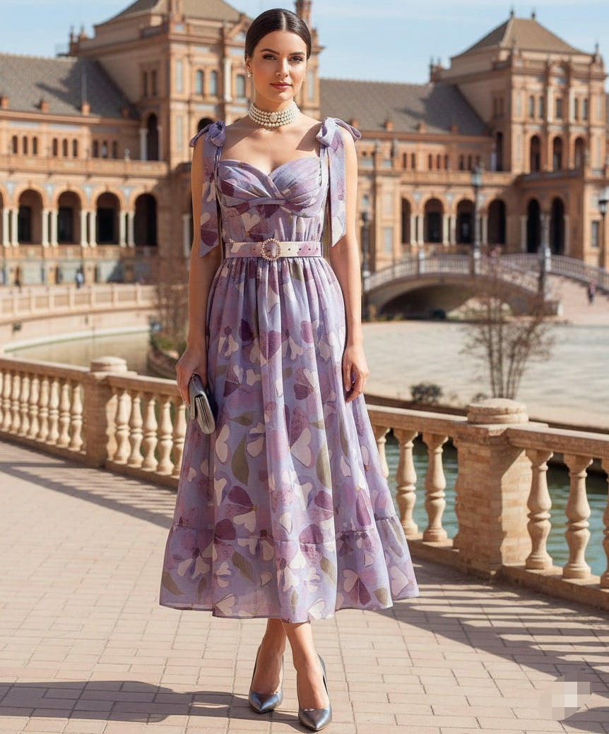 Vestido lila tirantes