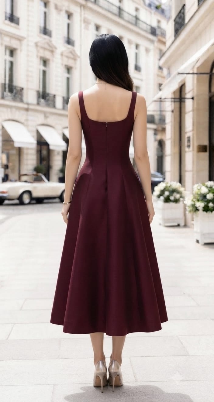 Vestido tinto midi tirantes