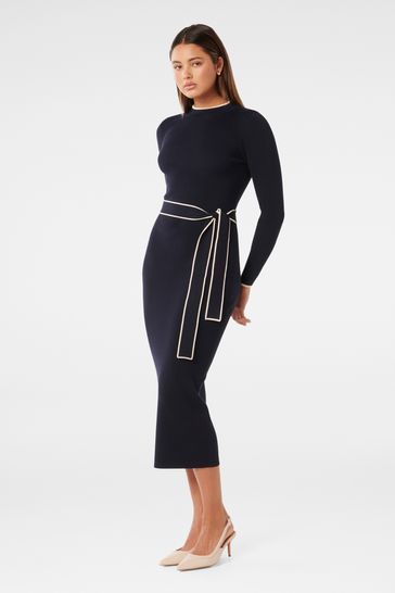 Vestido tejido punto negro