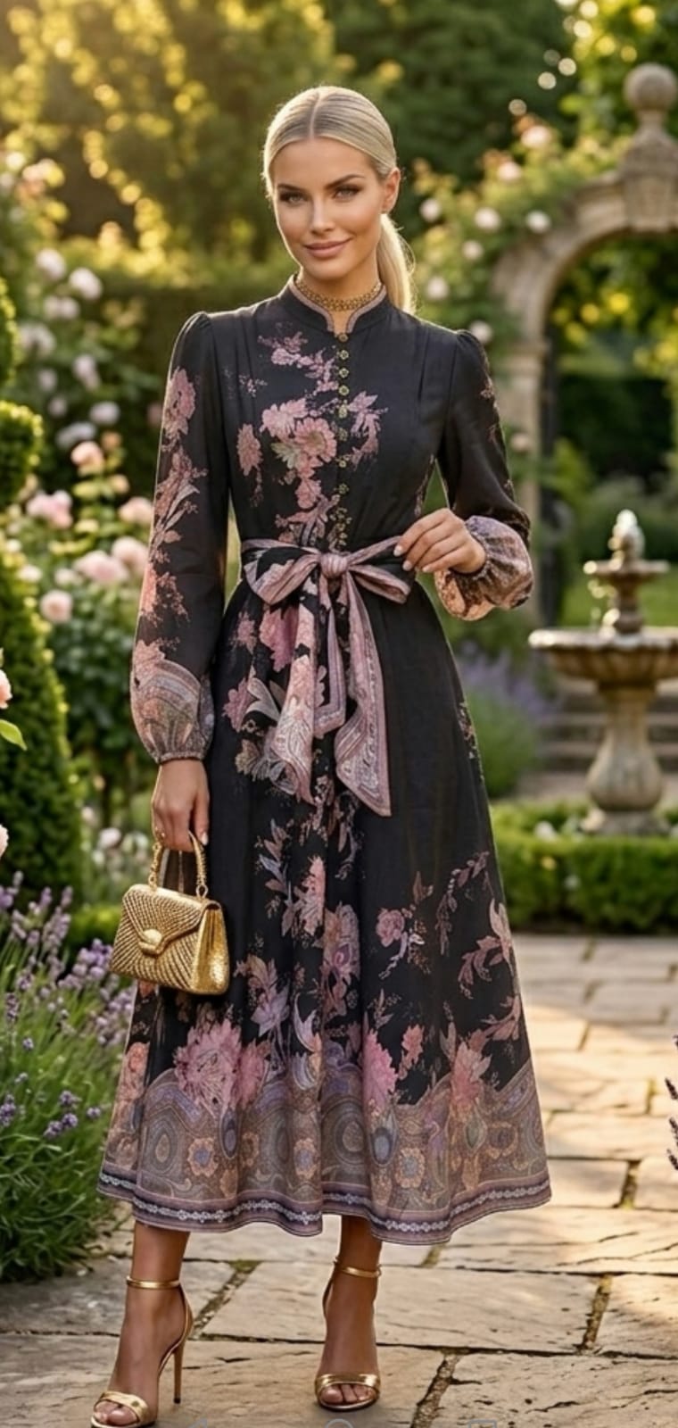 Vestido negro midi