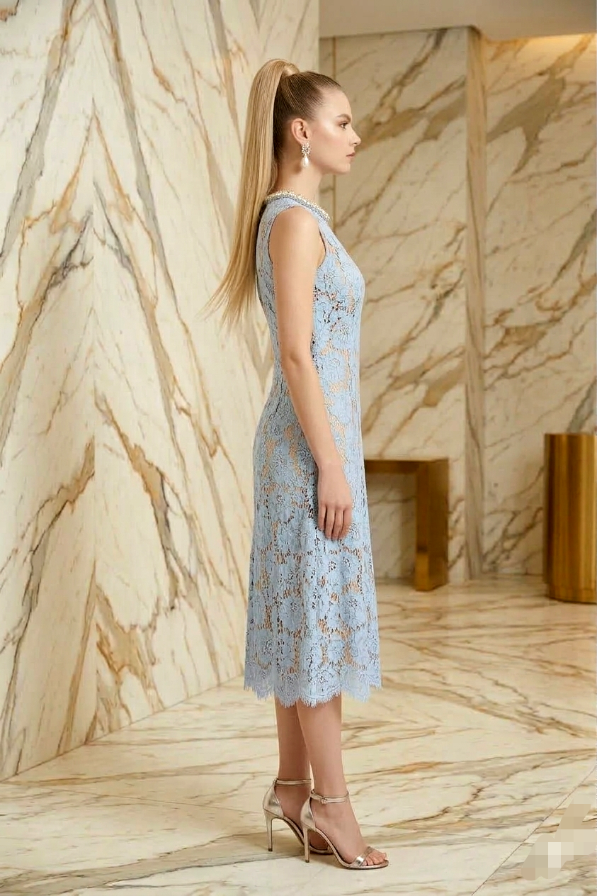Vestido azul cielo midi