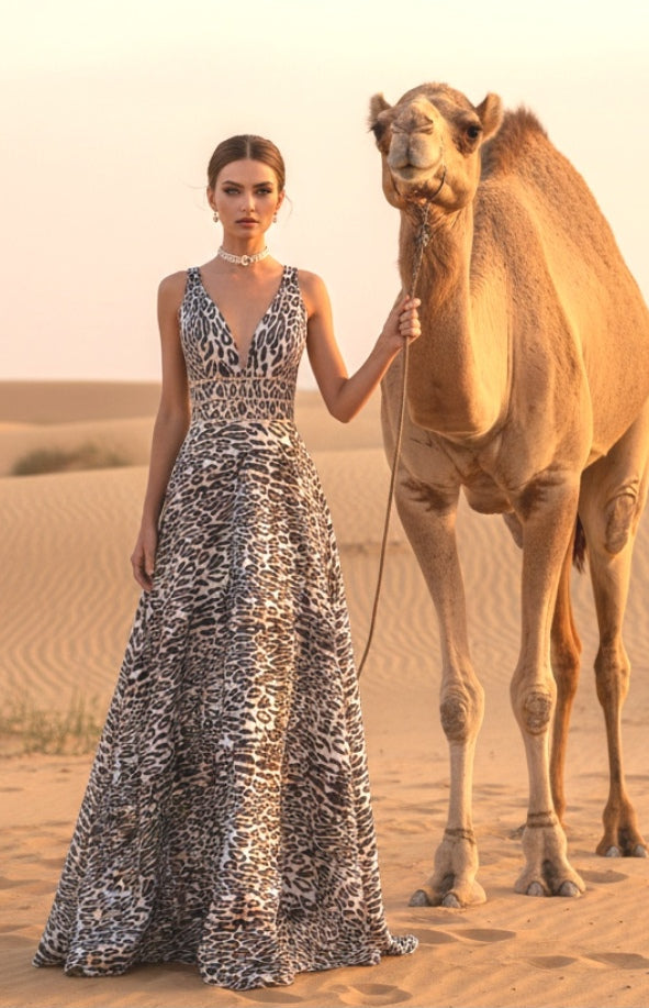 Vestido lux animal print