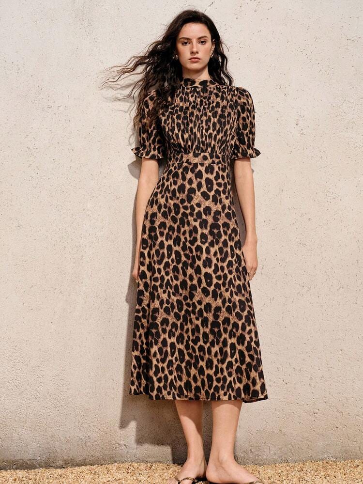 Vestido animal print midi