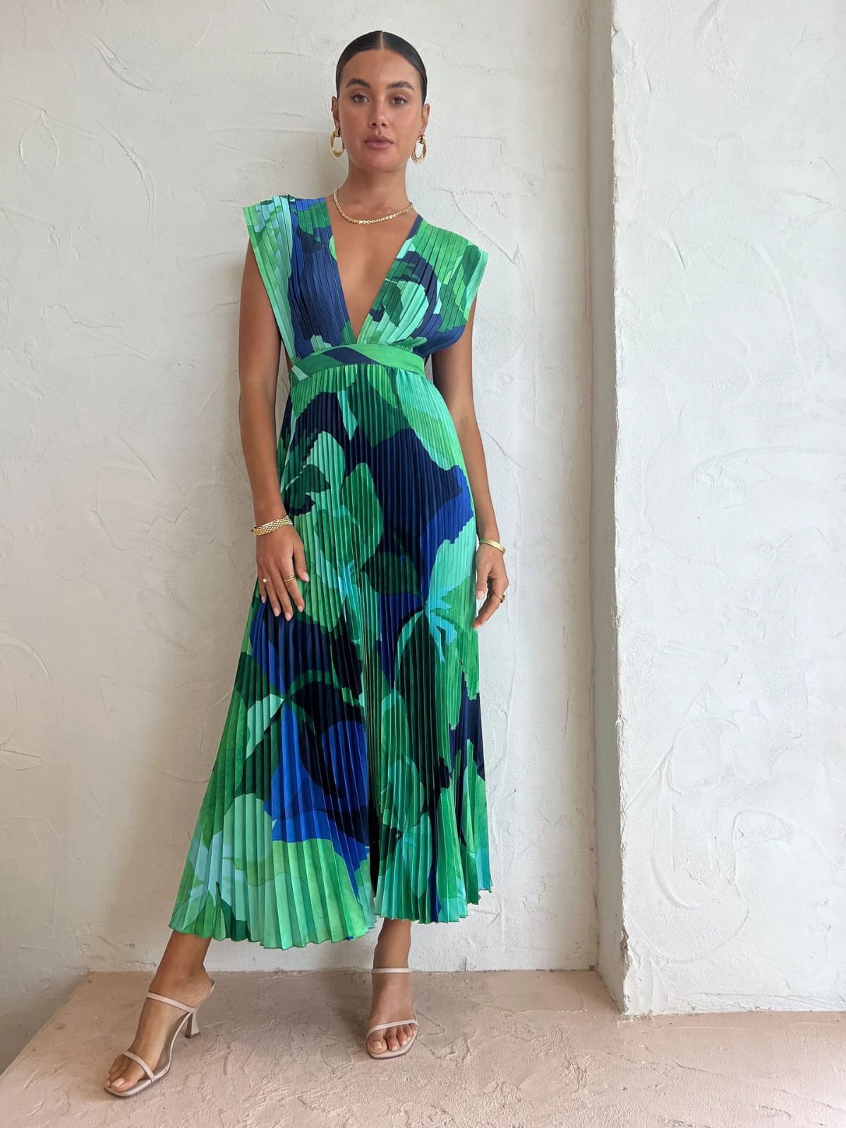 Vestido verde azul