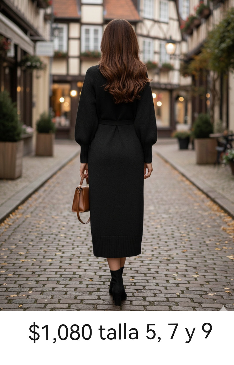 Vestido negro tejido