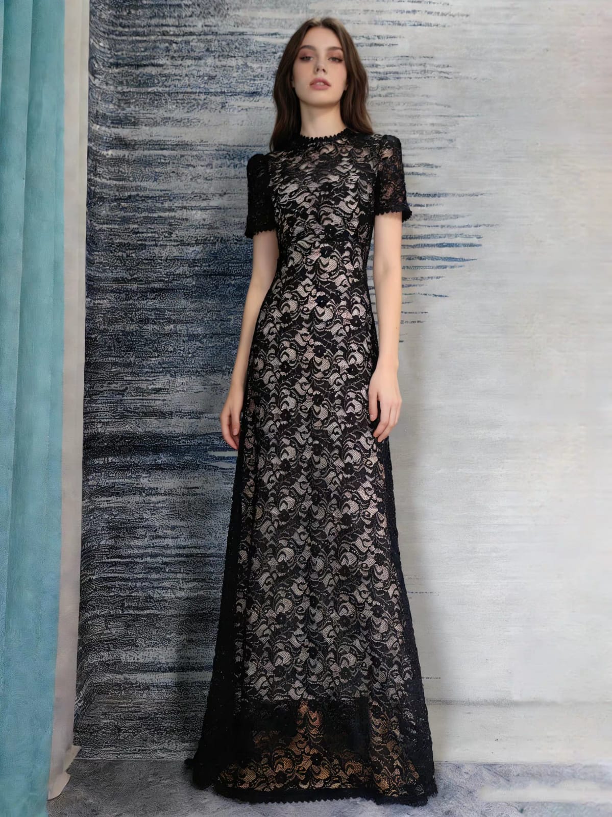 Vestido encaje largo