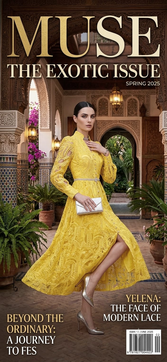 Vestido amarillo suave midi, cinturón perlas