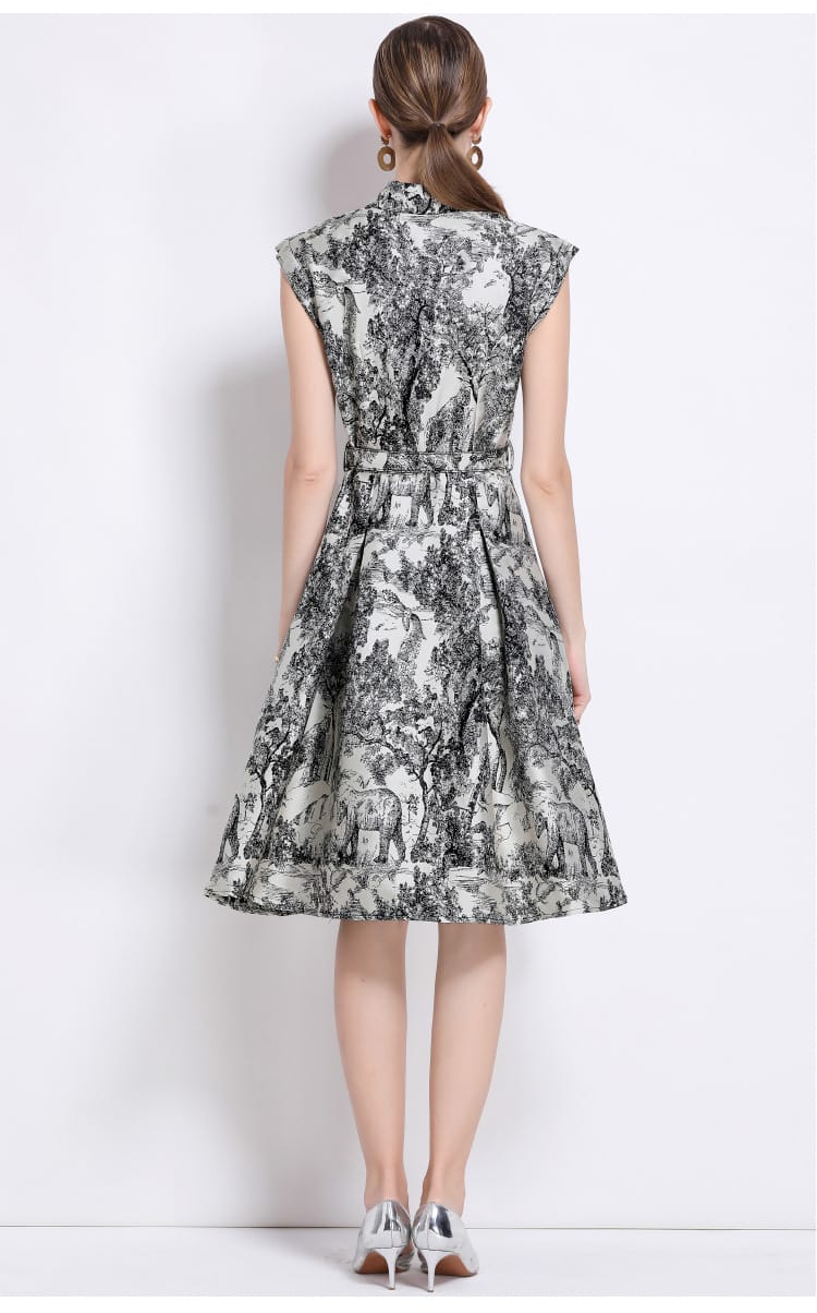 Vestido estampado negro blanco