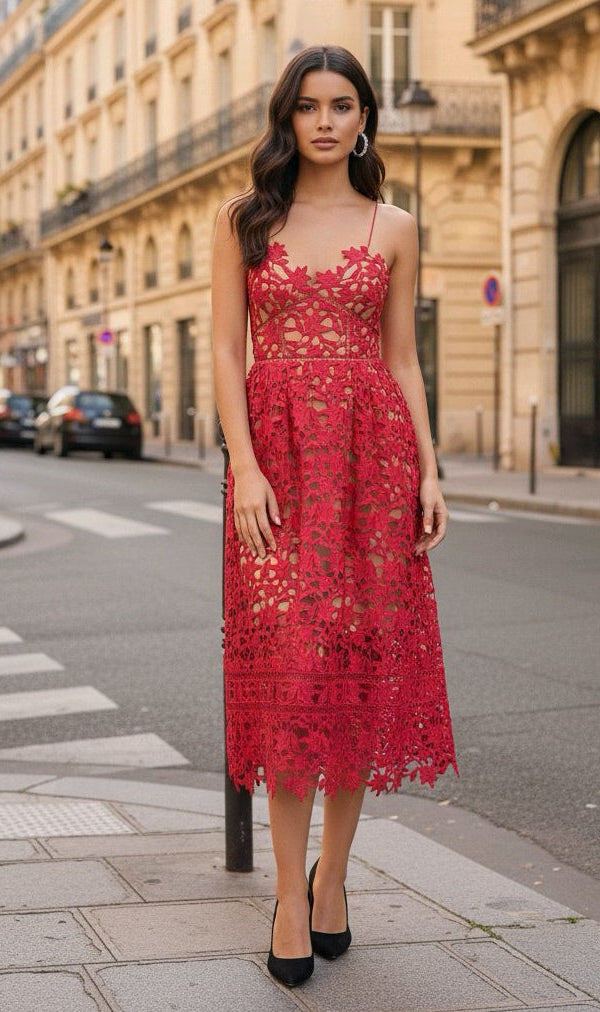 Vestido rojo tirantes