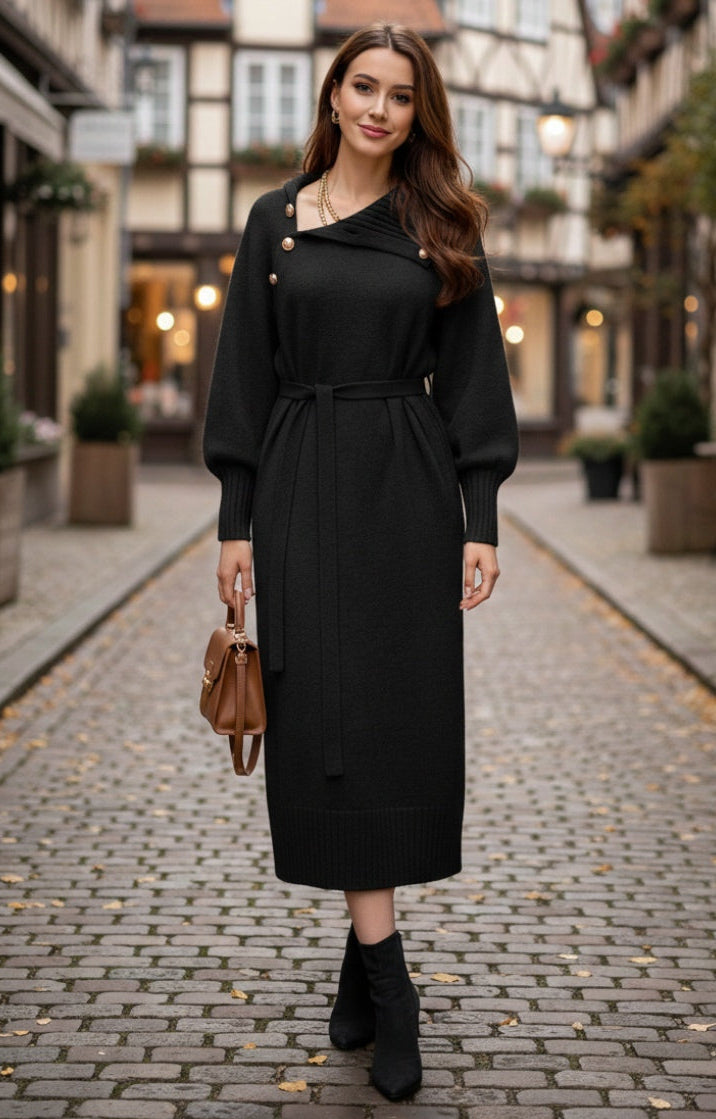 Vestido negro tejido