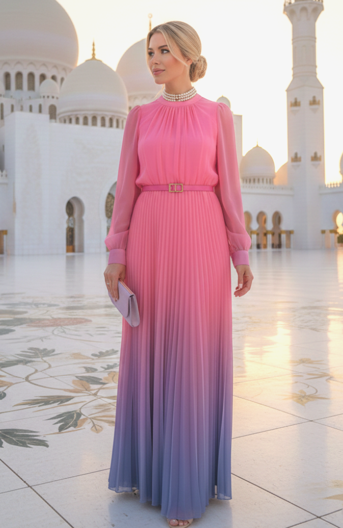 Vestido rosa degradado