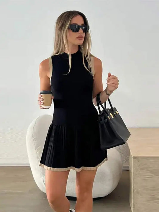 Vestido negro tablones