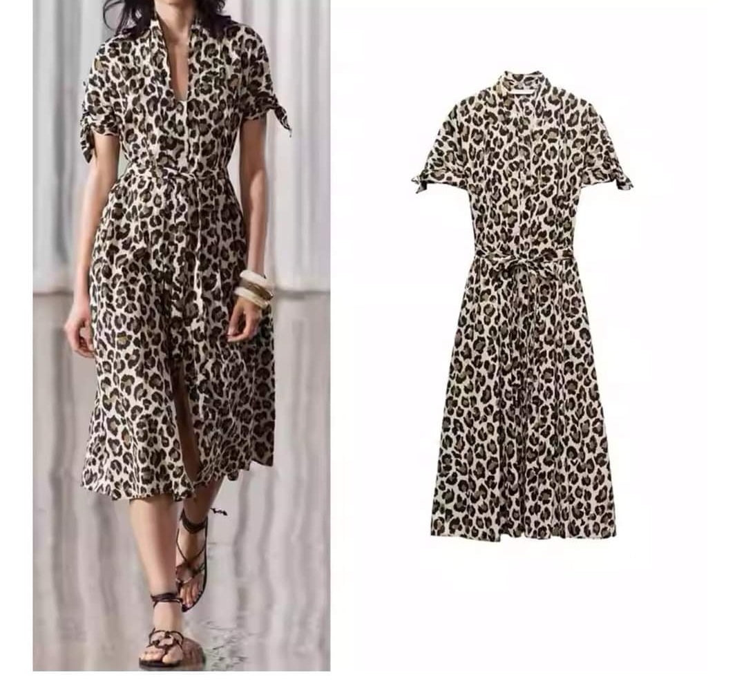 Vestido Animal print midi