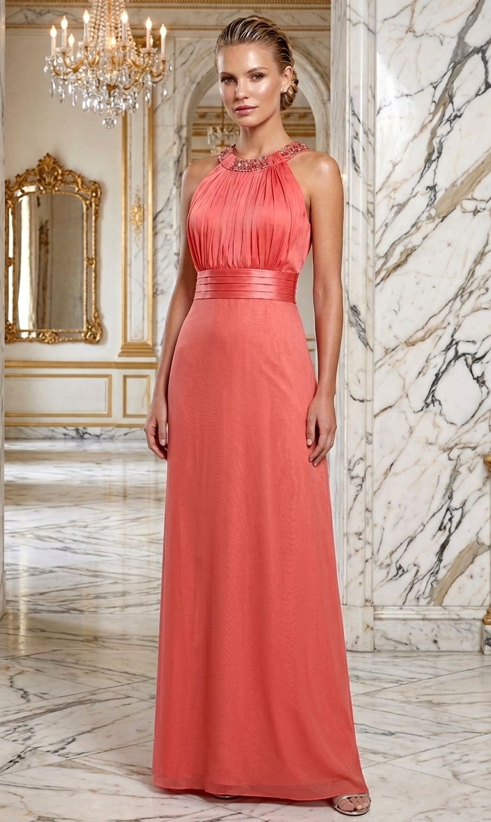 Vestidos halter coral