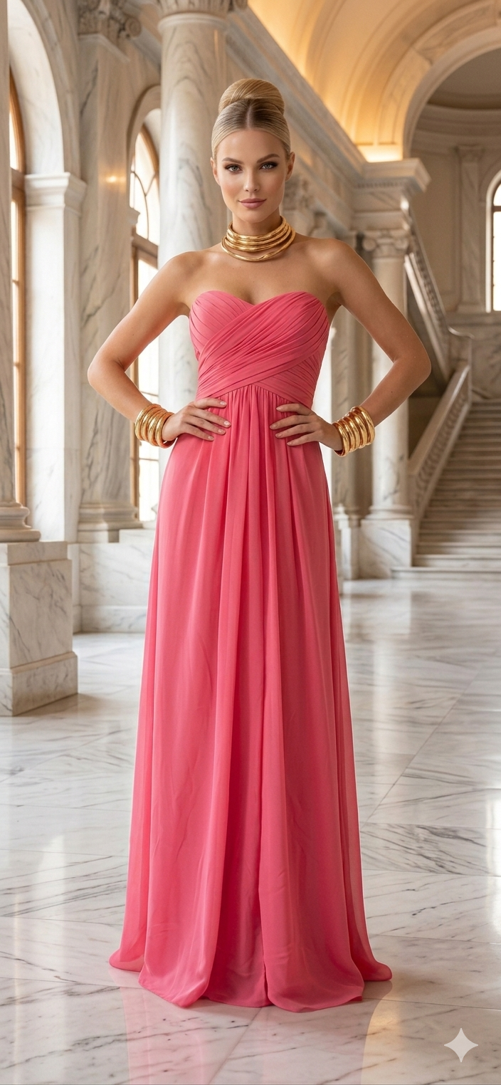 Vestido fiusha strapless