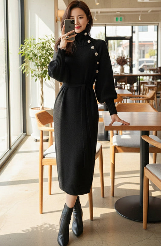 Vestido negro tejido