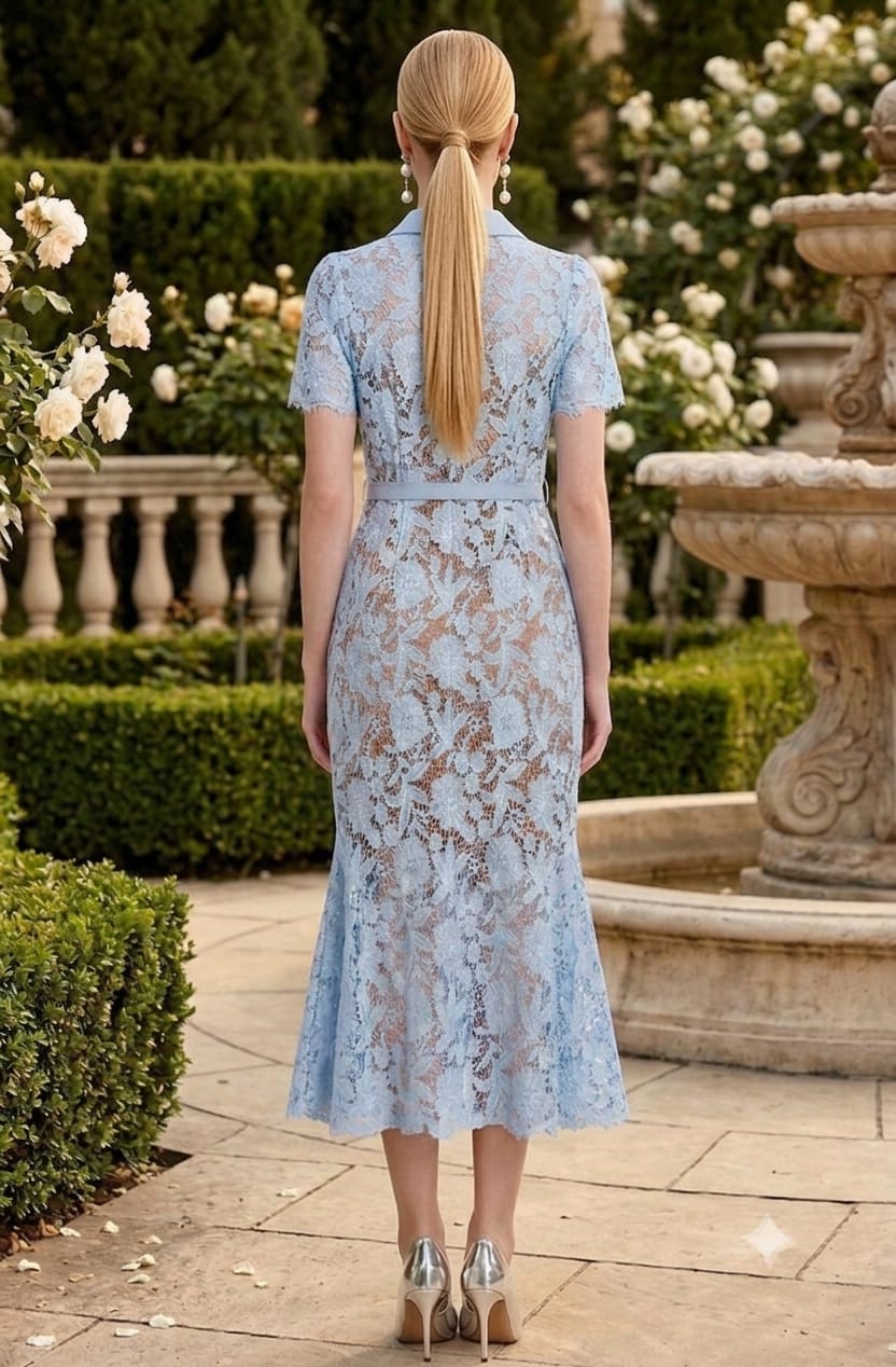Vestido azul cielo manga corta