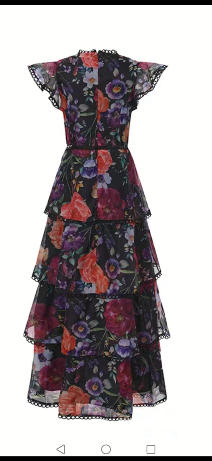 Vestido floreado negro