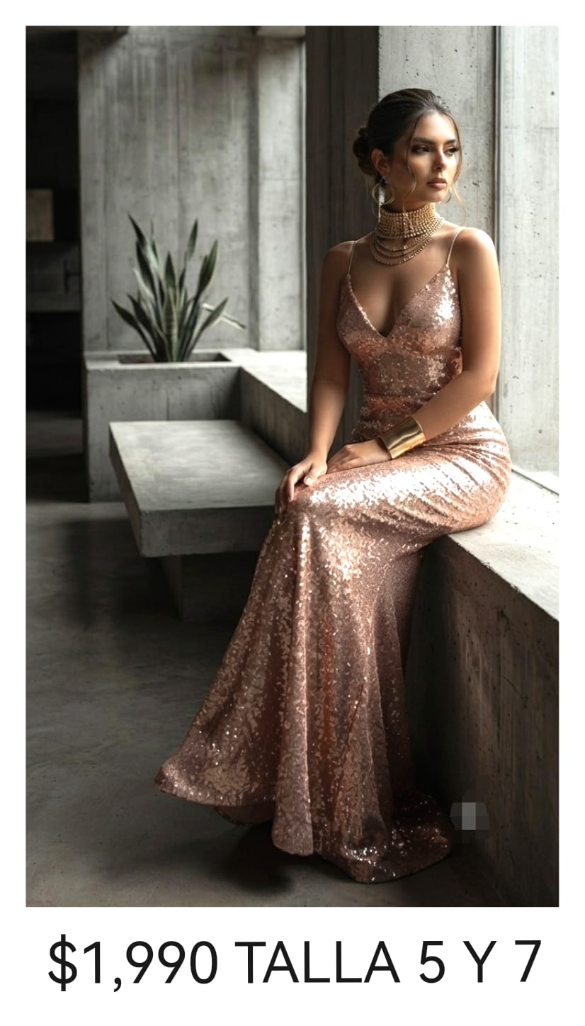Vestido lentejuelas rose gold