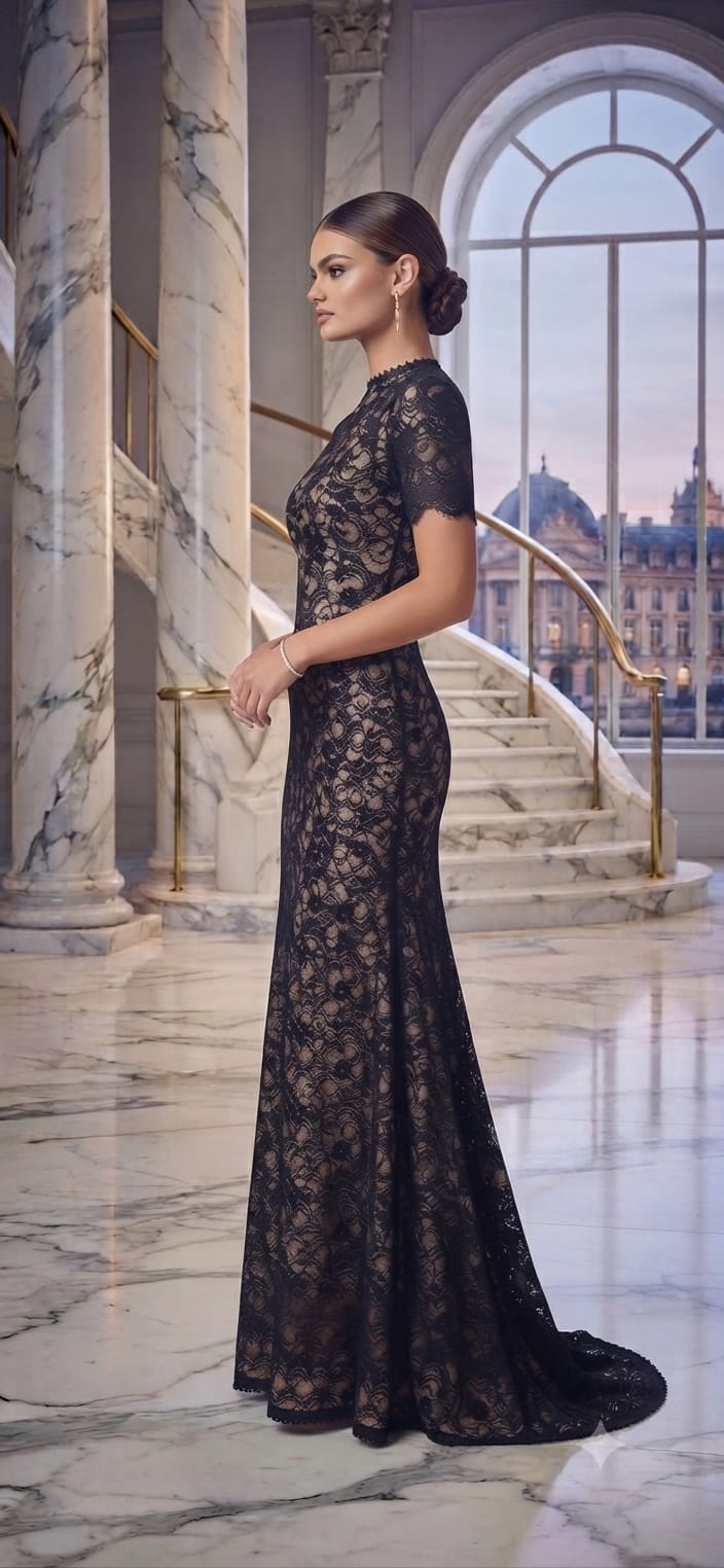 Vestido encaje largo