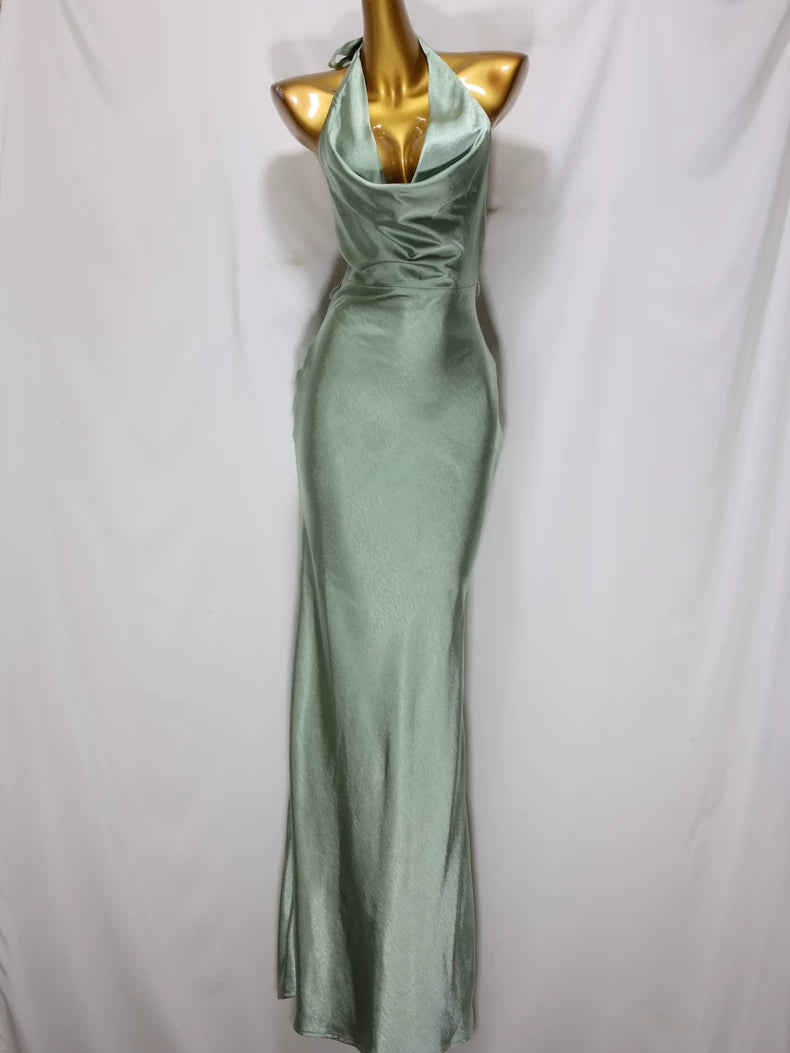 Vestido Halter verde menta
