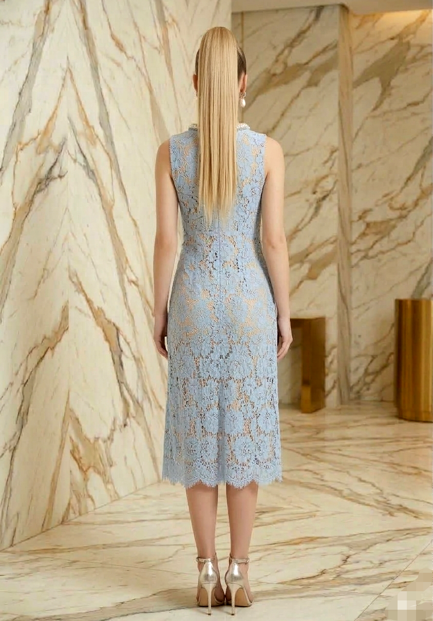 Vestido azul cielo midi
