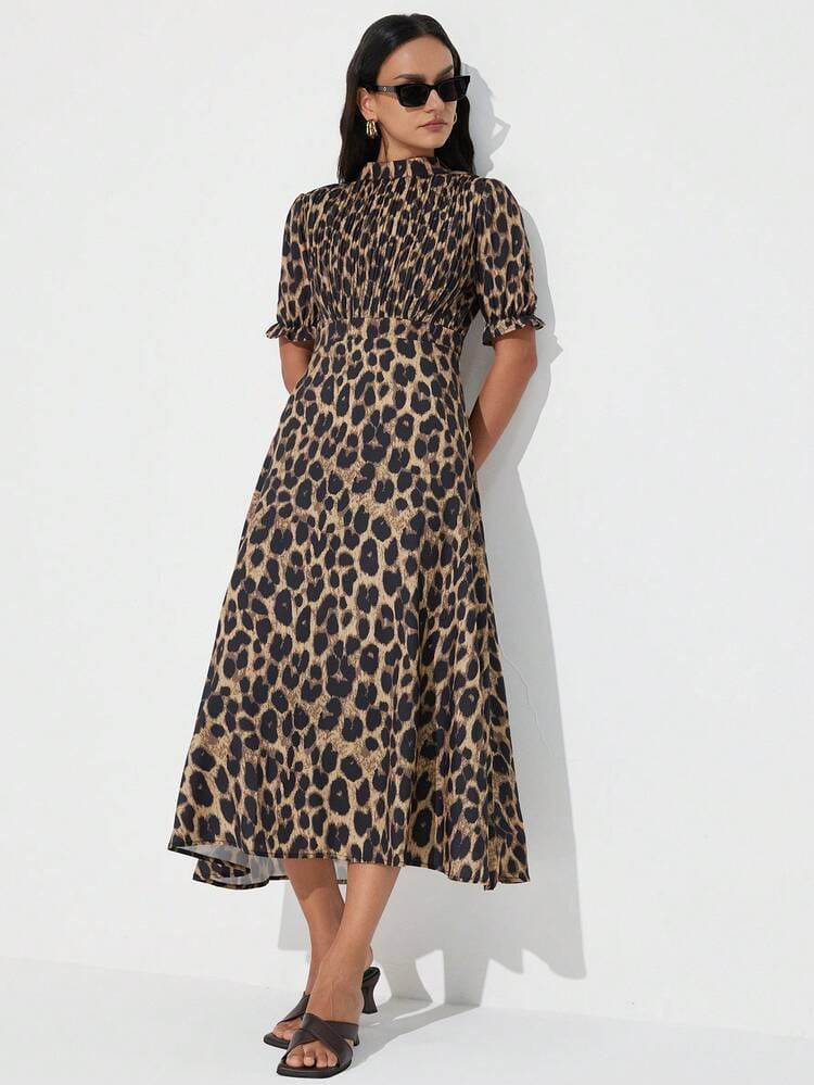 Vestido animal print midi