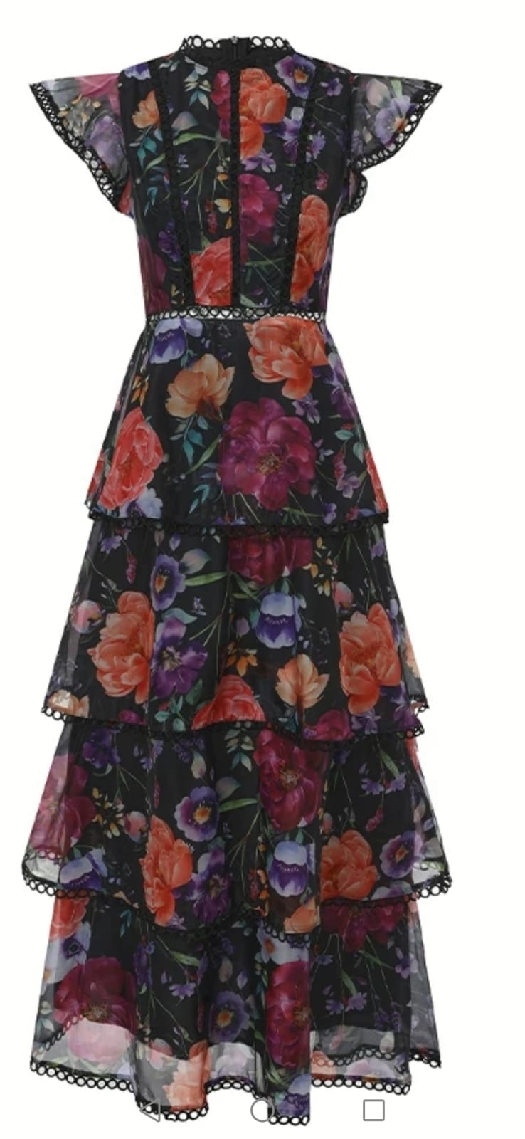 Vestido floreado negro