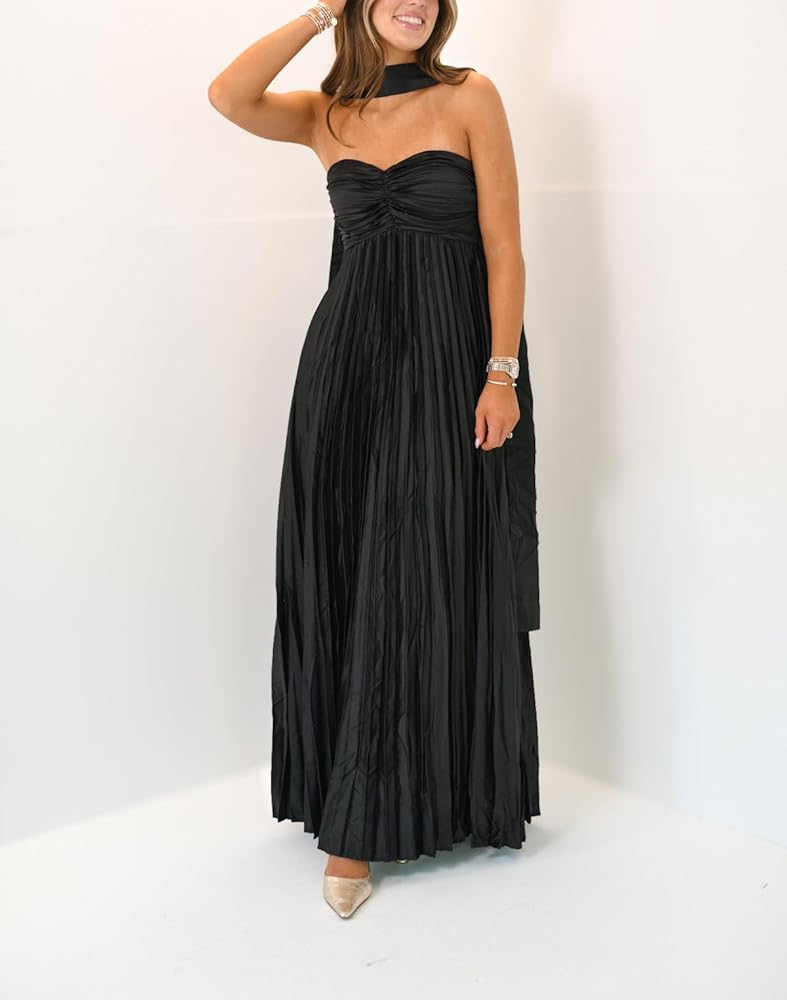 Vestido strapless negro