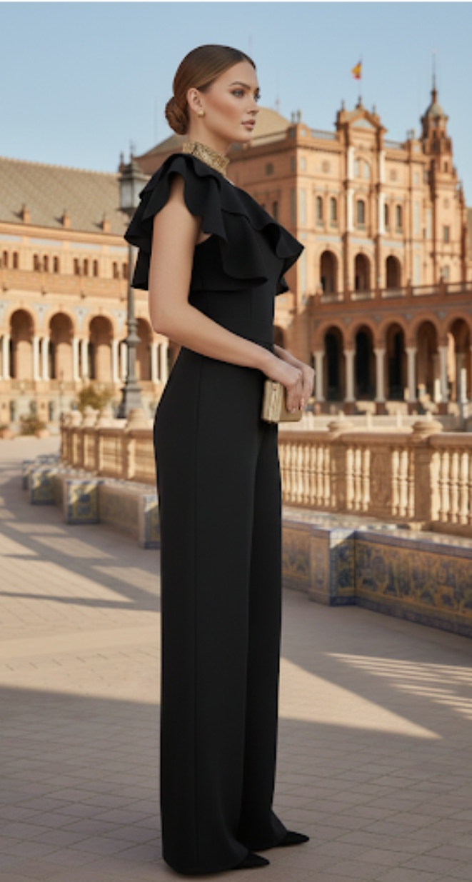 Jumpsuit negro 1 hombro