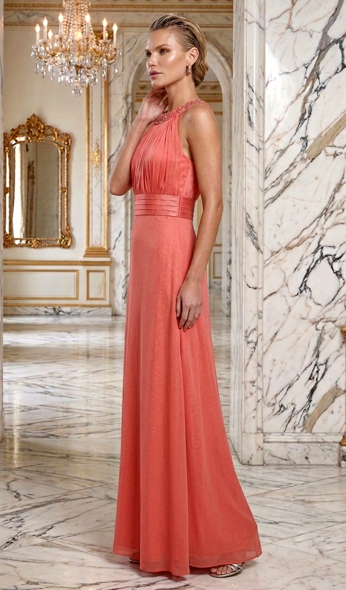 Vestidos halter coral