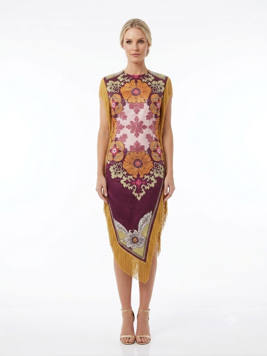 Vestido con flecos