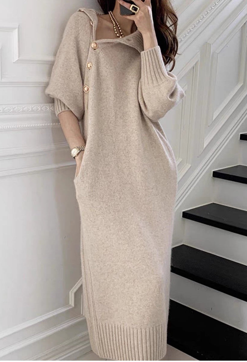 Vestido beige tejido