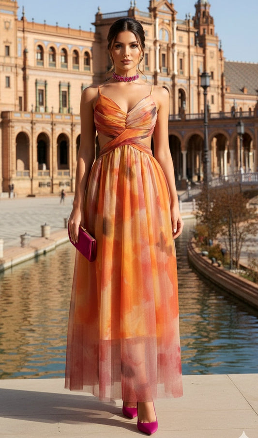 Vestido naranja tirantes
