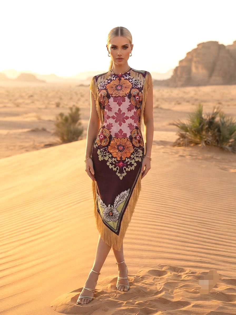 Vestido con flecos