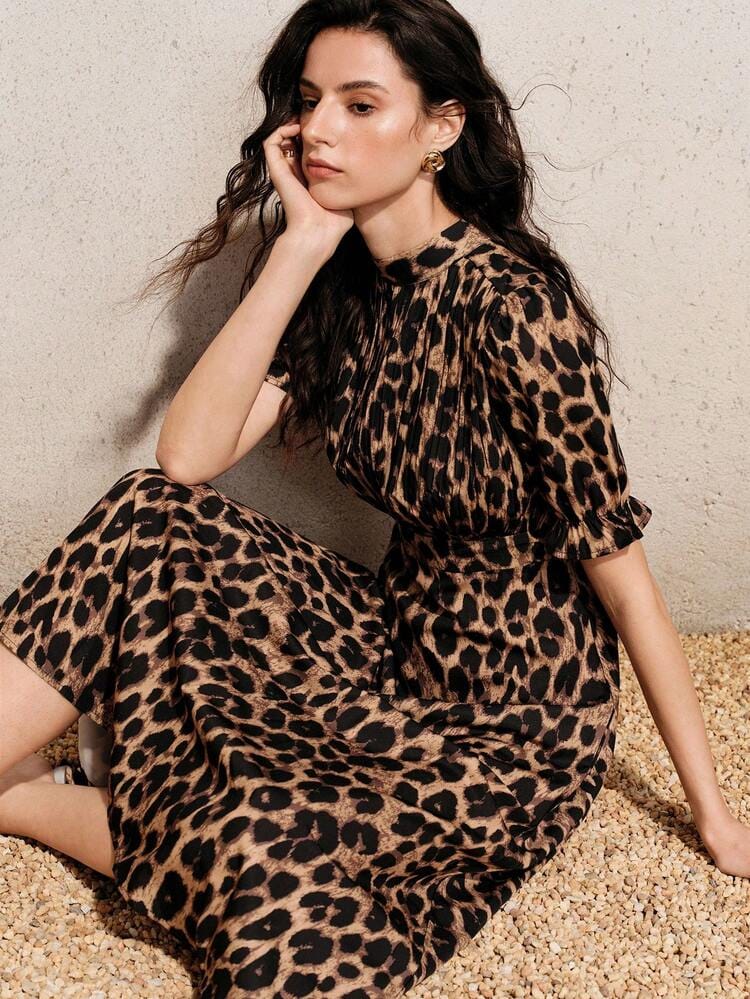 Vestido animal print midi