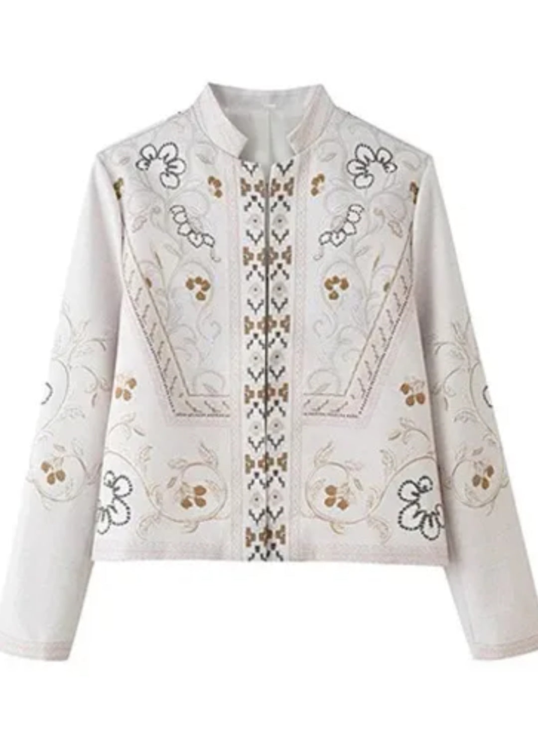 Jacket hueso estampada