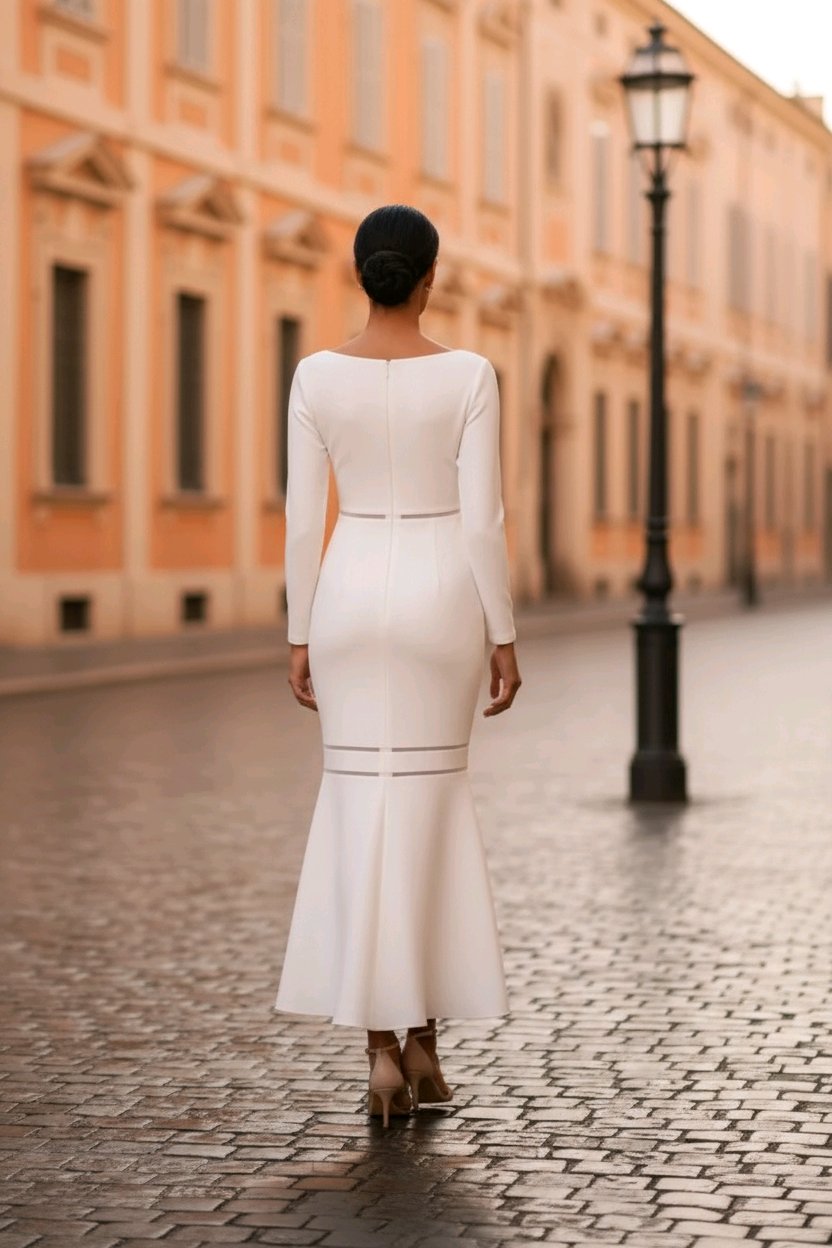 Vestido blanco manga larga