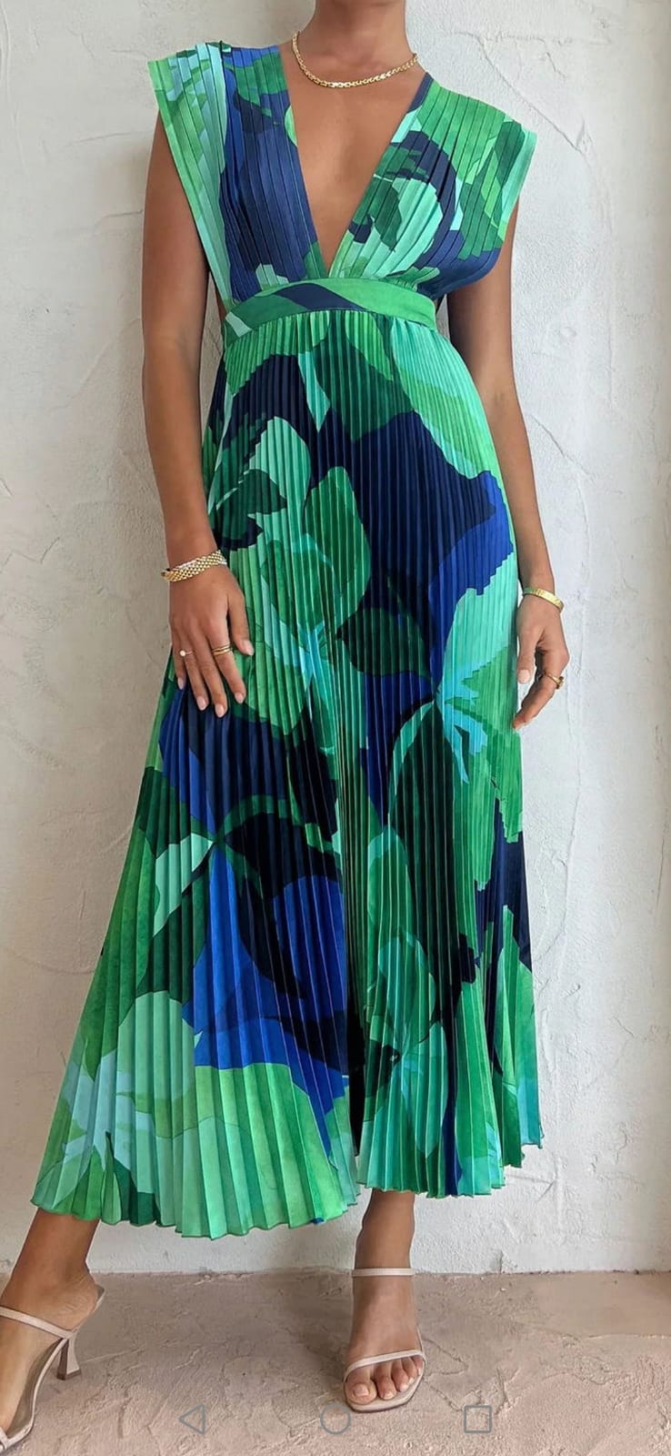Vestido verde azul