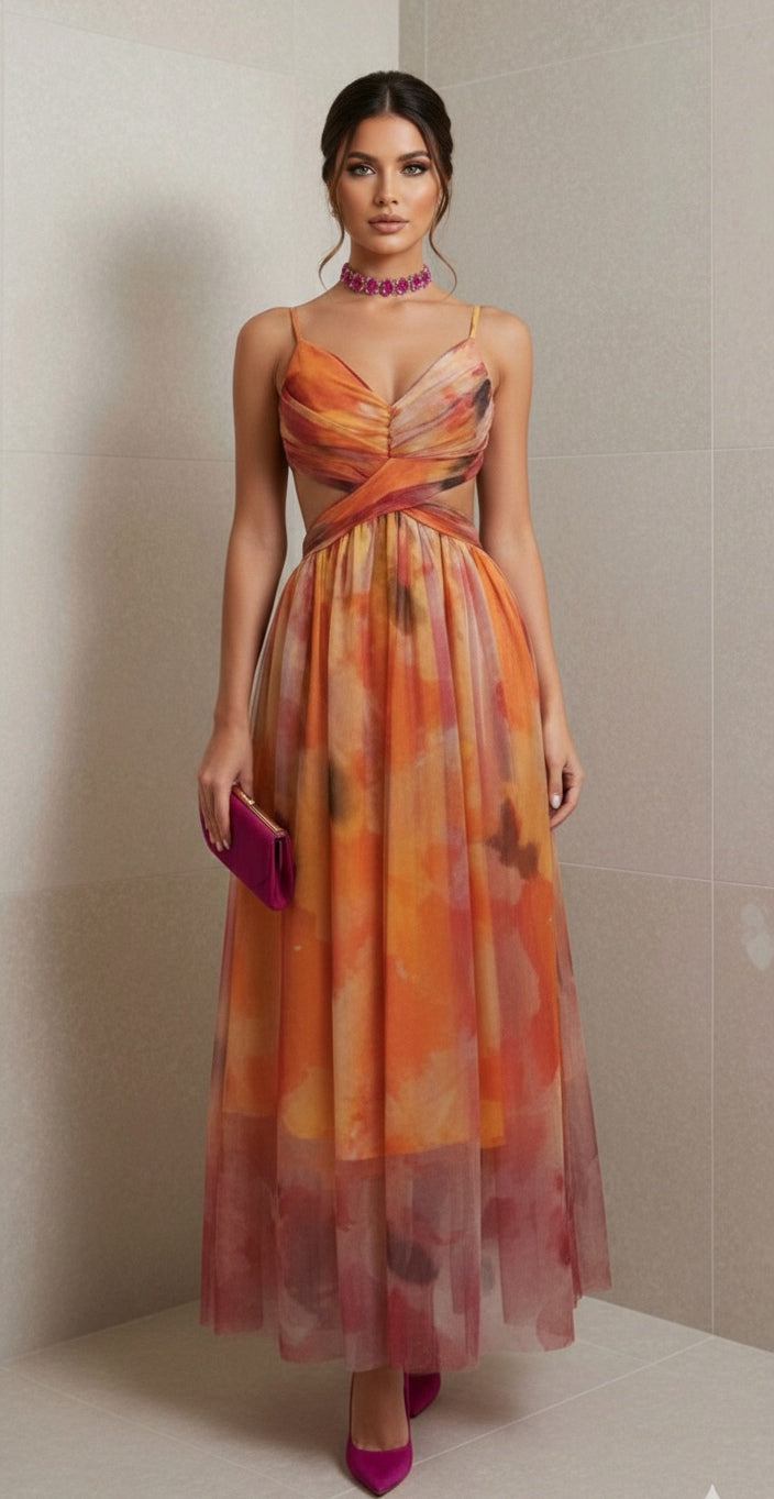 Vestido naranja tirantes
