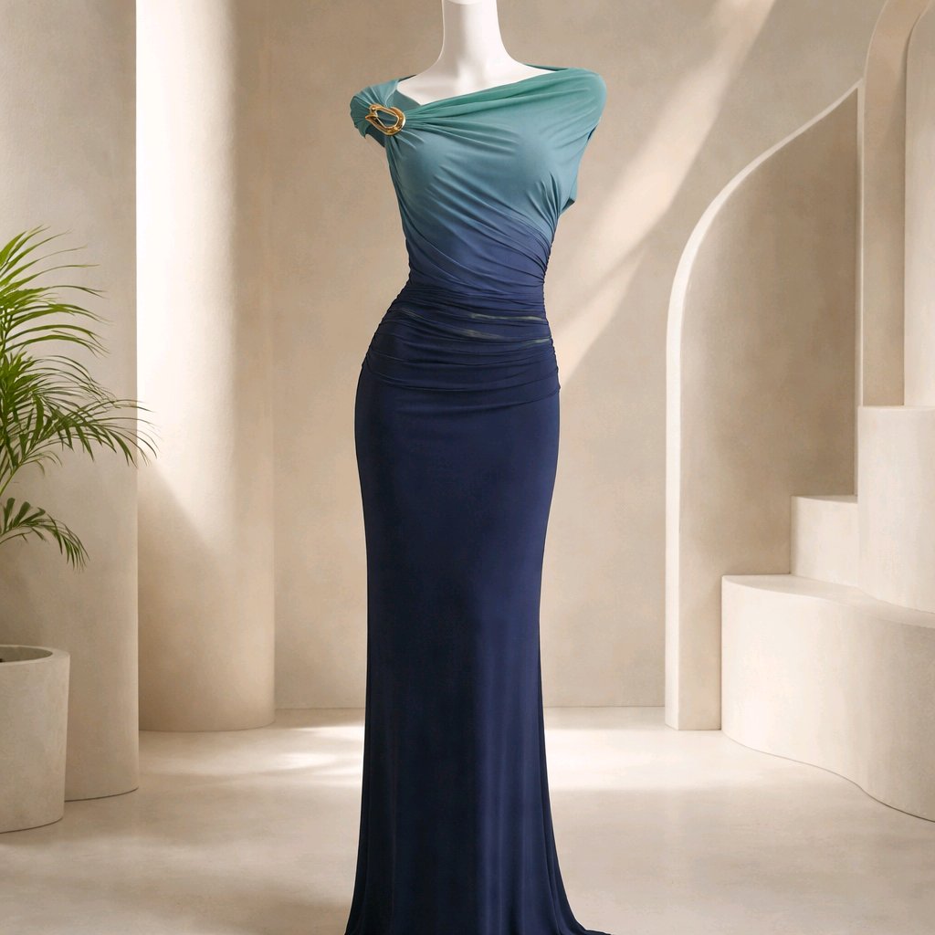 Vestido azul degradado