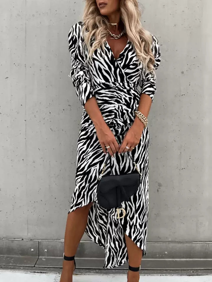 Vestido zebra otoño