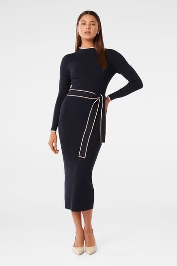 Vestido tejido punto negro