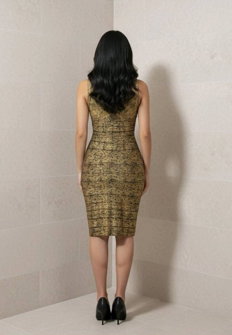Vestido bandage dorado