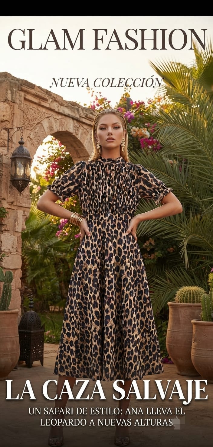 Vestido animal print midi