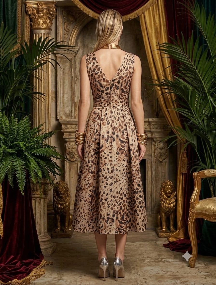 Vestidor midi animal print